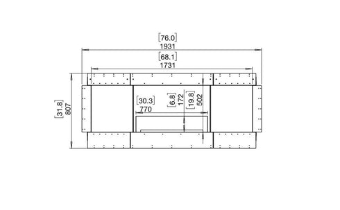 Ecosmart Fire Flex 68DB.BX2 Double Sided Fireplace Insert - Black Finish / Stainless Steel Burner - ESF.FX.68DB.BX2